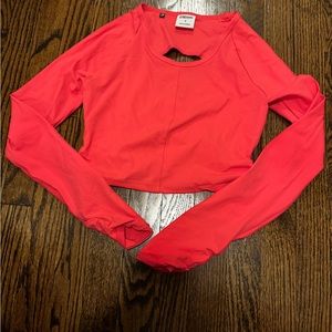 Pink Whitney Simmons Gymshark Cropped Long Sleeve
